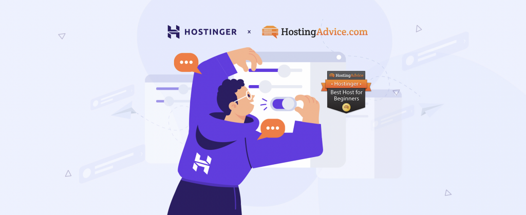 Hostinger es recomendado como mejor opción para principiantes en la web por expertos en HostingAdvice