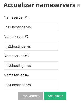 Aplicación de servidores de nombres personalizados a un dominio registrado en Hostinger