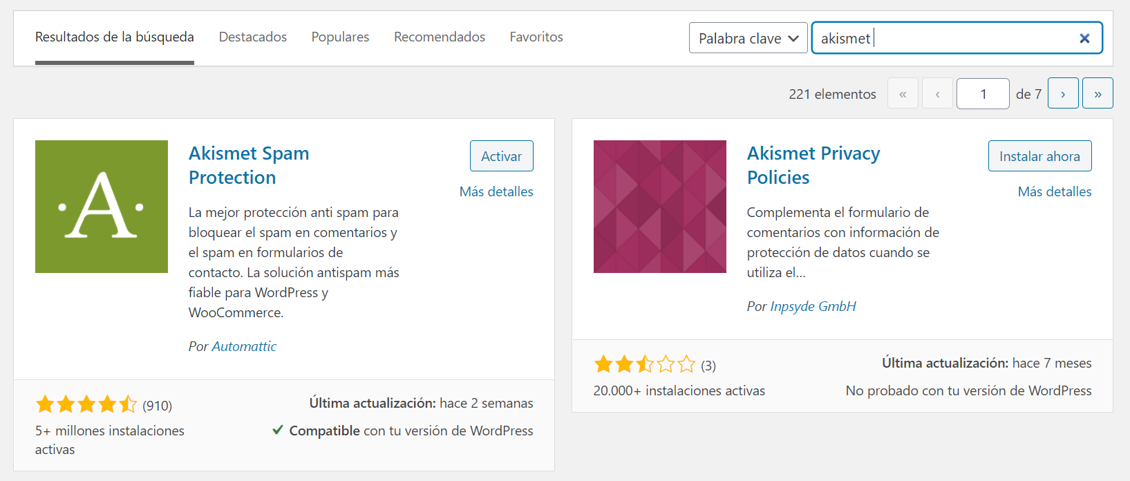 Cómo instalar Akismet Spam Protection in WordPress