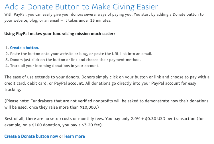 Descripción del botón de donación de paypal