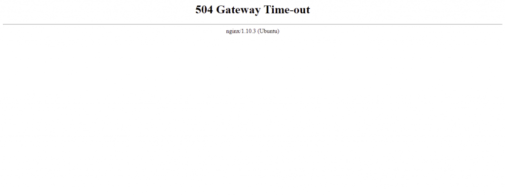 Página de error 504 indicando que el problema está relacionado con el servidor Nginx