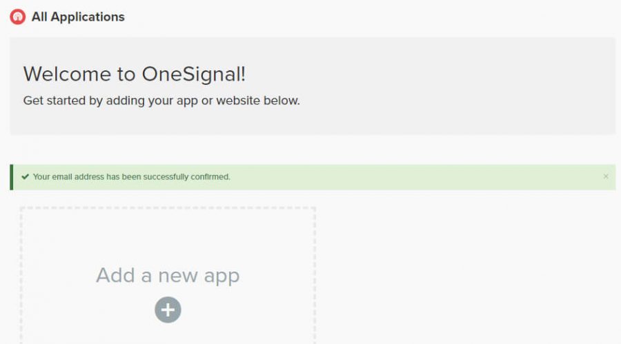 Agregar una nueva aplicación OneSignal.