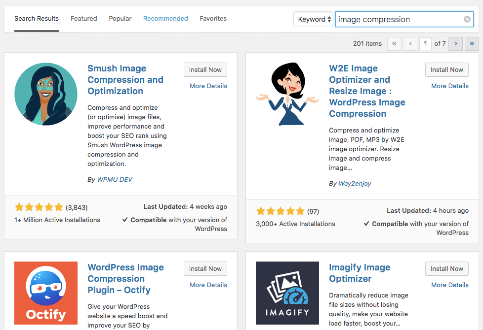 plugins de compresión de imágenes wordpress