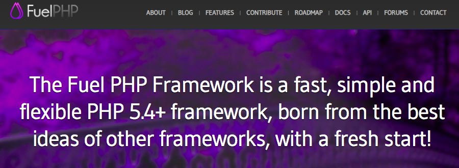 Página de inicio de FuelPHP framework