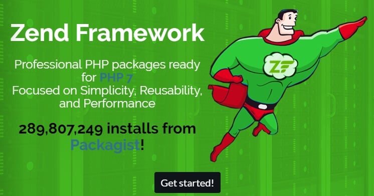 Frameworks php: La página de inicio de Zend.