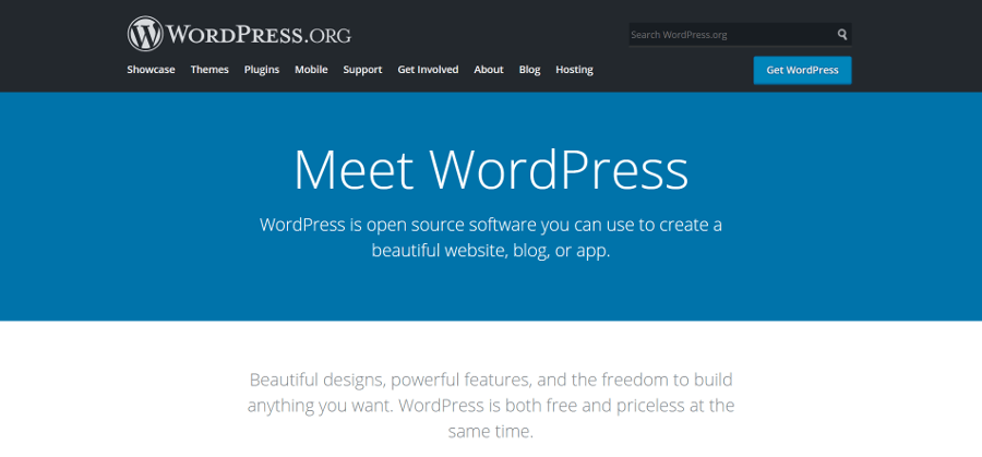 El sitio web de WordPress.
