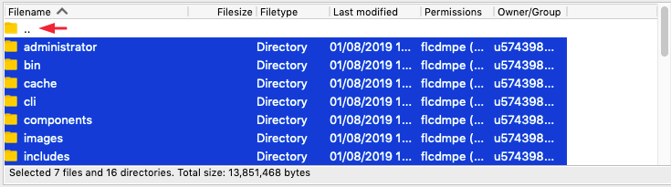 Mover archivos usando un cliente FTP FileZilla