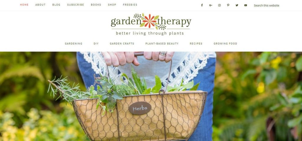 Página de inicio de Blog de jardinería de terapia de jardín