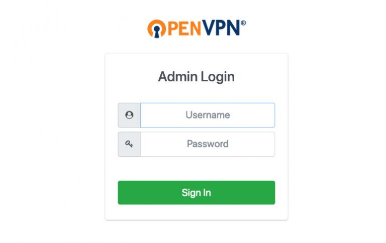 Abrir la pantalla de inicio de sesión del cliente administrador VPN
