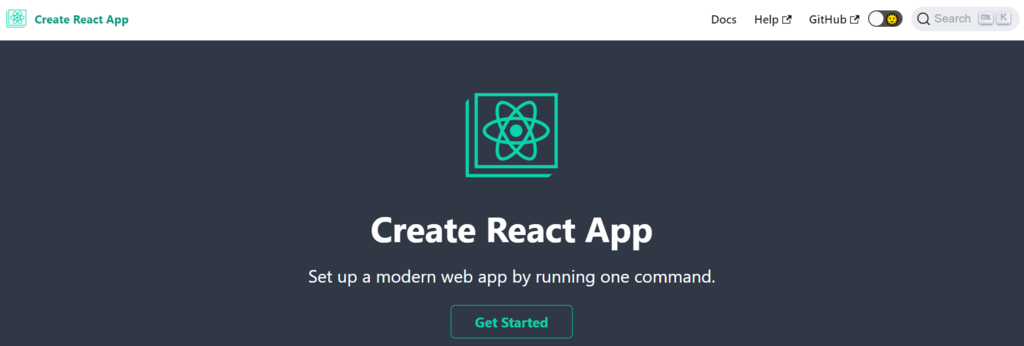 Homepage de la aplicacion Create React App