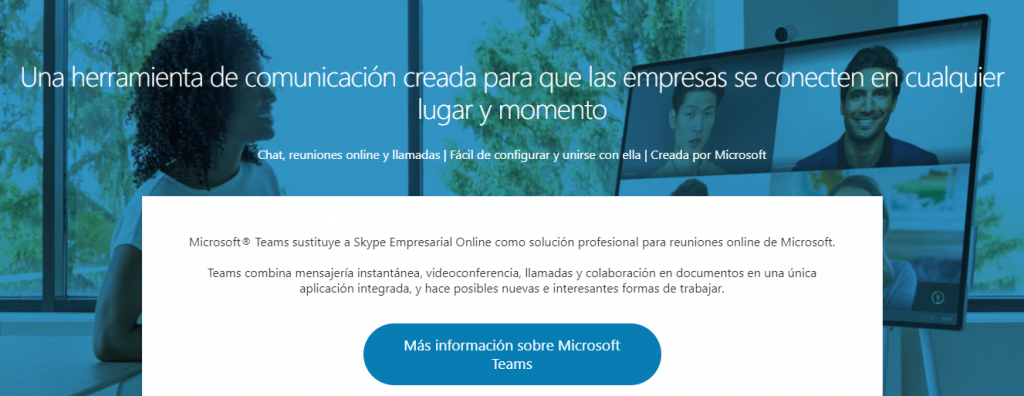 Página de inicio de Skype Empresarial herramientas de colaboracion online
