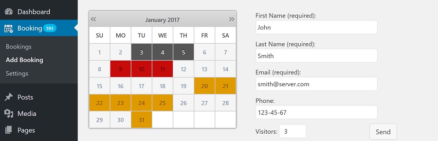 Plugin de reservas de WordPress Booking Calendar.