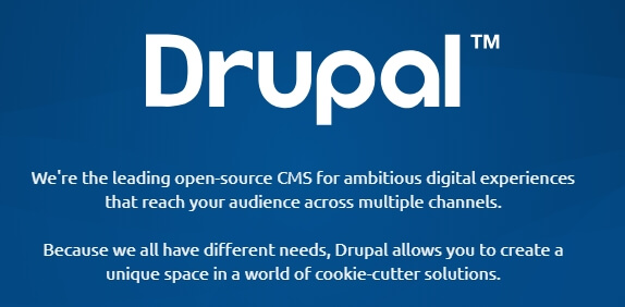 La página de inicio de Drupal.