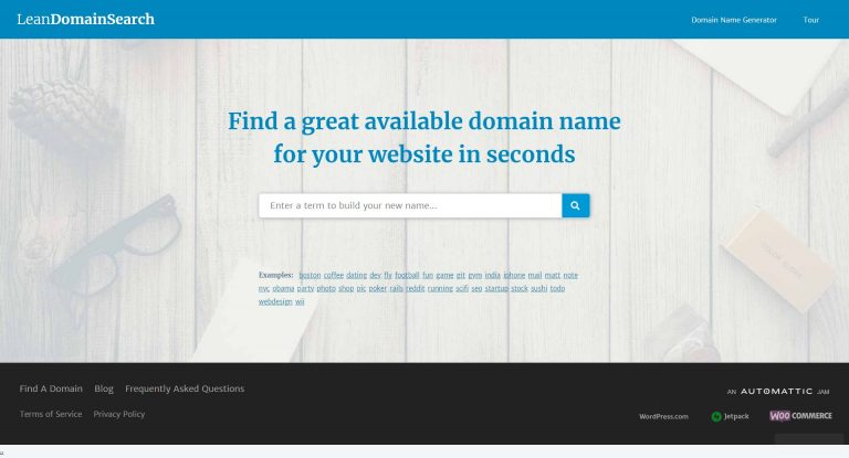 Lean Domain Search como uno de los mejores generadores de nombres de dominio
