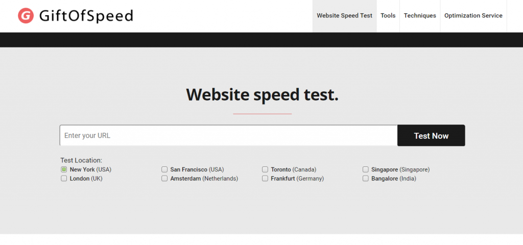 Gift of speed test tool