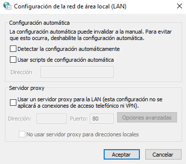 Configuración de LAN en Windows