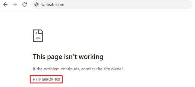Error 400 en Google Chrome