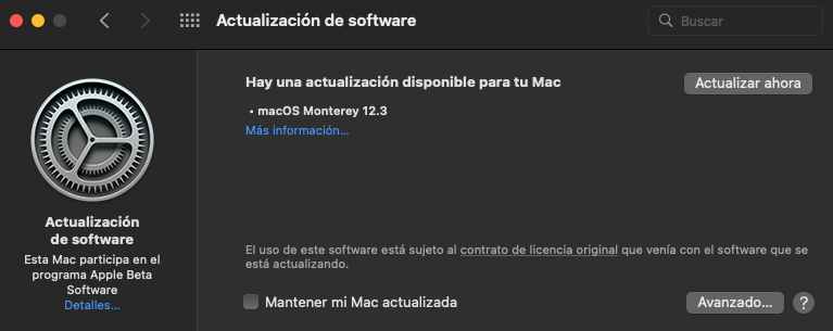 Actualizar software de Mac