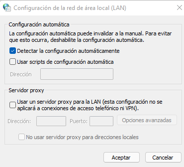 Cambiar la configuración LAN desde el panel de control