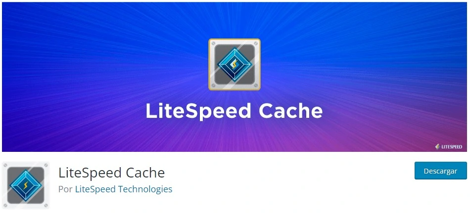 Página para descargar el plugin LiteSpeed Cache