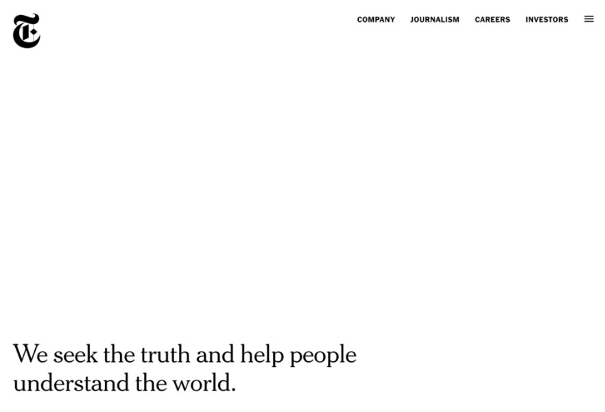 Ejemplo de una web con un contraste en fondo blanco y letras negras