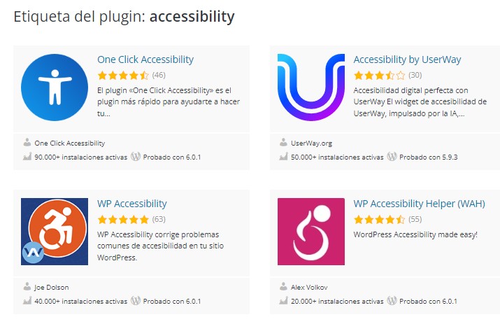 Lista de plugins con la etiqueta de accesibilidad 