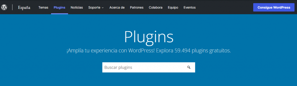 Página de plugins de WordPress.org