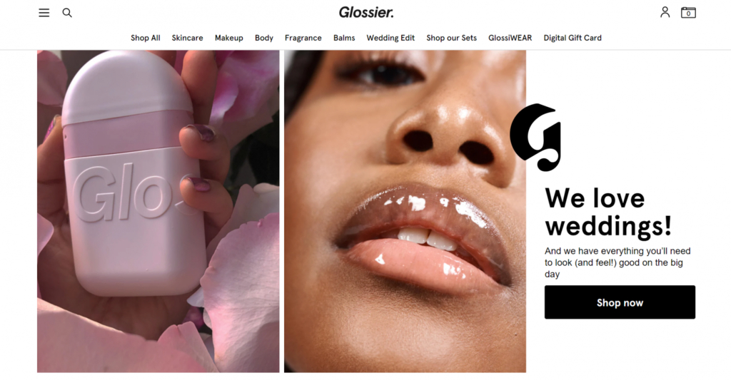 Sitio web de Glossier