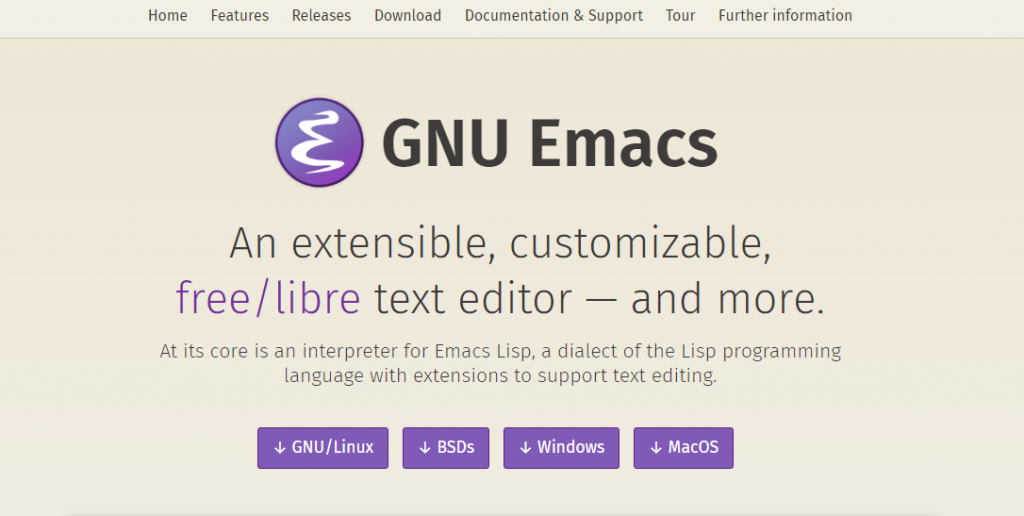 Sitio web de GNU Emacs