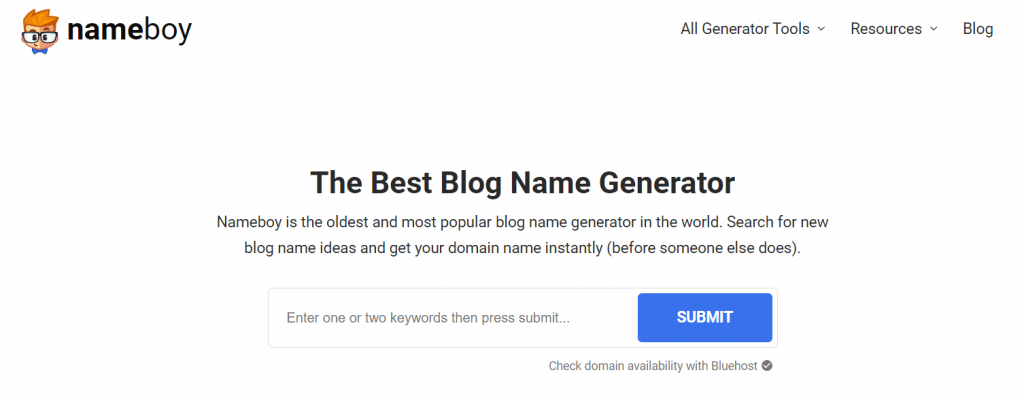 Generador de nombres blogs, de plataformas gratis