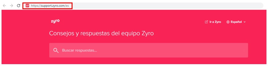 Página web de Zyro