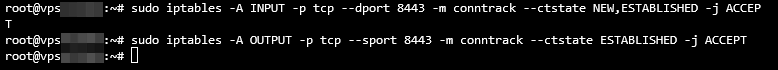Habilitar el puerto 8443 con iptables en Ubuntu