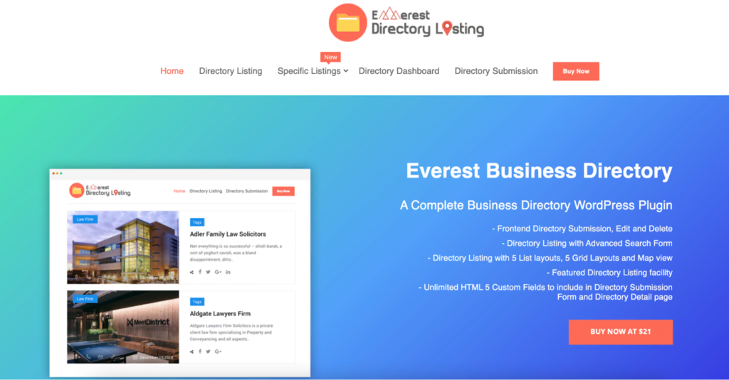 Plugin de directorio de WordPress Everest Business Directory