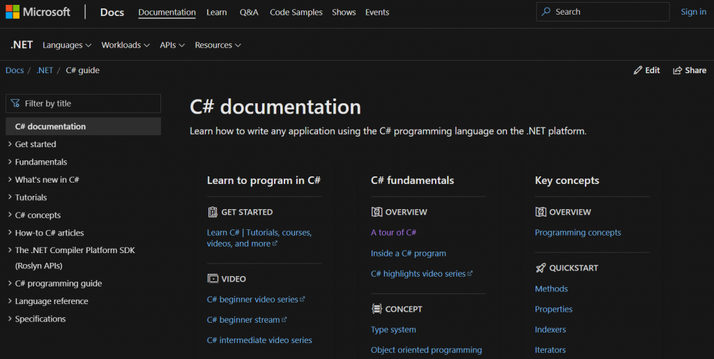 Lenguaje de programación C#
