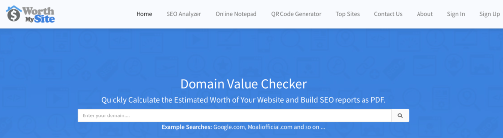 Herramienta de valoración de dominios, Domain Value Checker