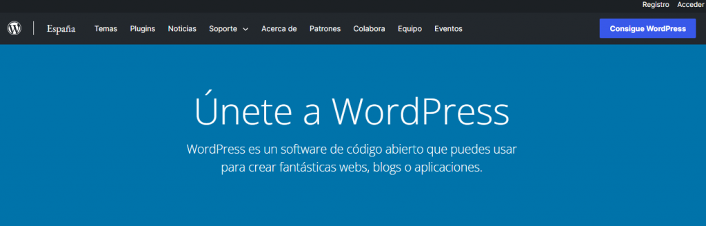 Página de inicio de WordPress.org