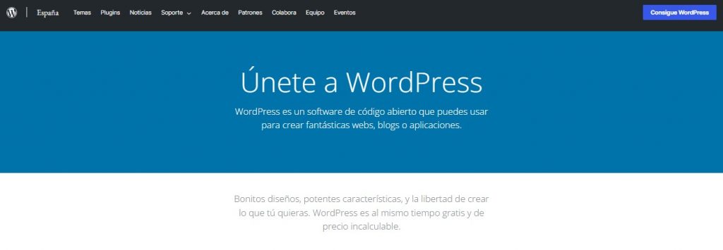 Página principal de WordPress.org