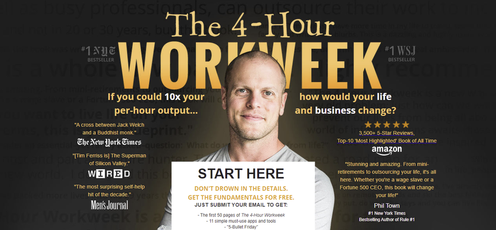 Página de inicio de The 4-Hour Workweek