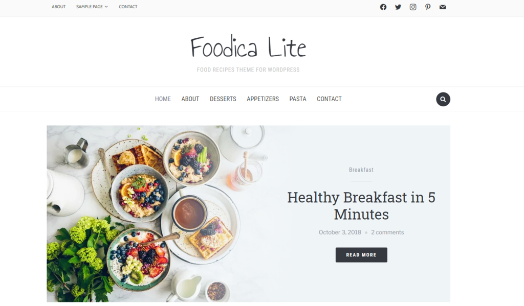 Plantilla de WordPress Foodica