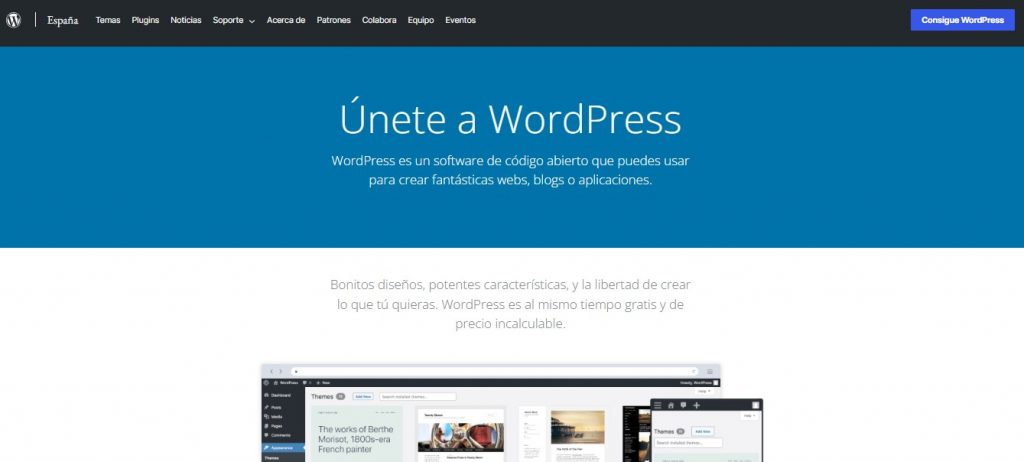 Página de inicio de WordPress.org