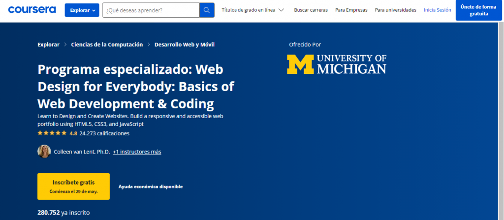Curso de programación de la Universidad de  Michigan