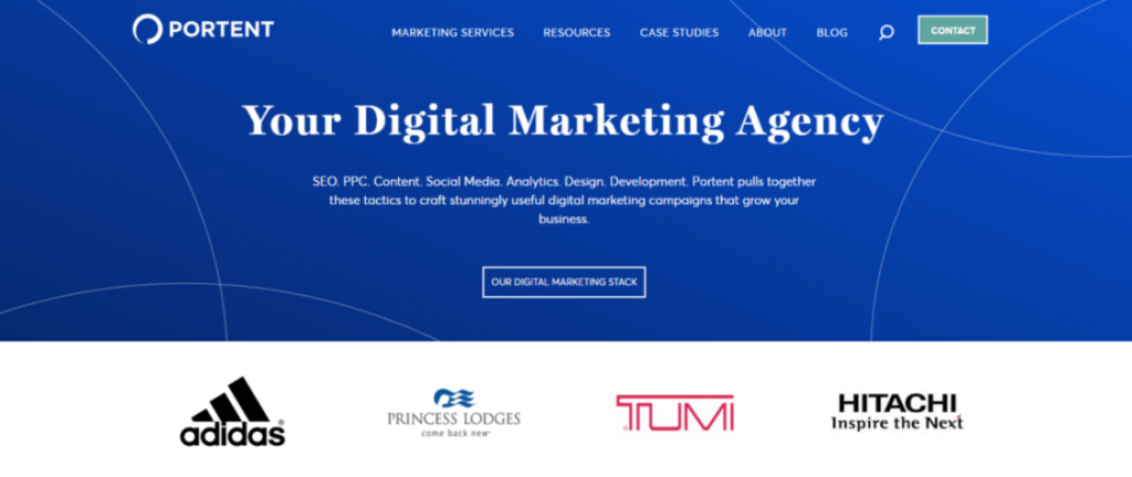 Sitio web de la agencia de marketing Portent