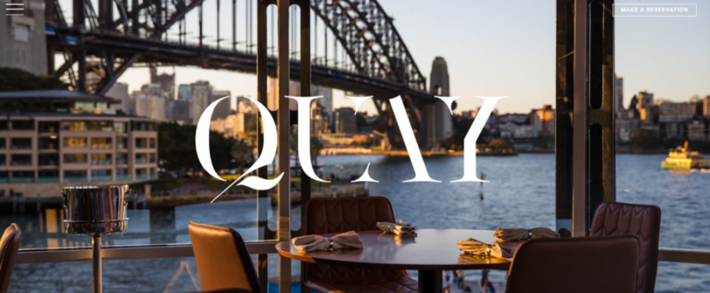 Sitio web del restaurante Quay