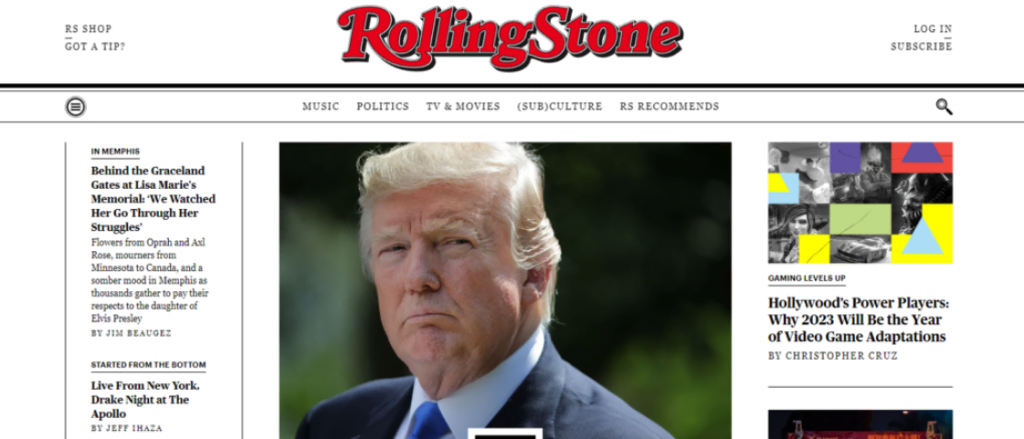 Sitio web Rolling Stone