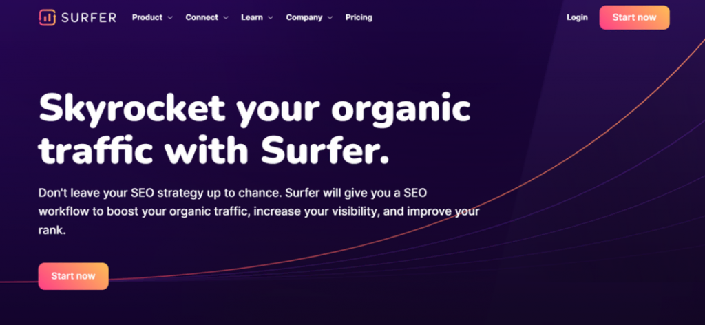 Landing page de Surfer