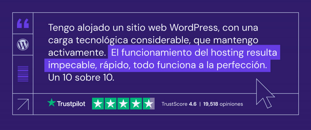 Opinión de Trustpilot sobre WordPress