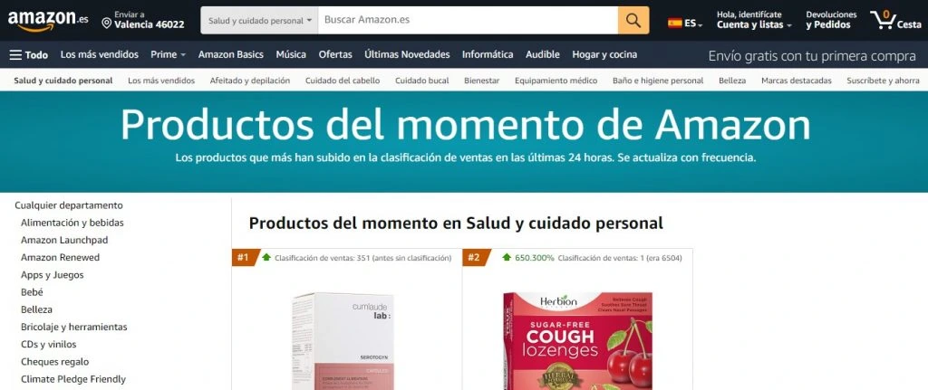 Página web de Amazon