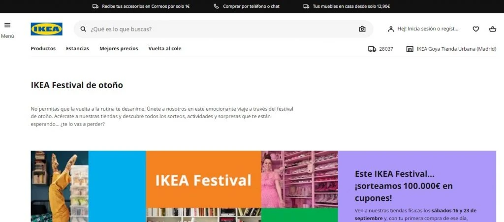 Página web de Ikea