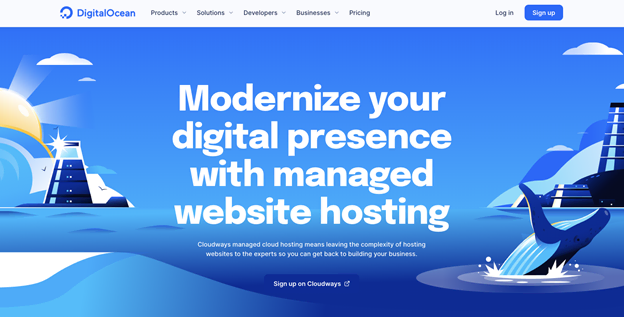 Página web de Digital Ocean sobre Cloud hosting