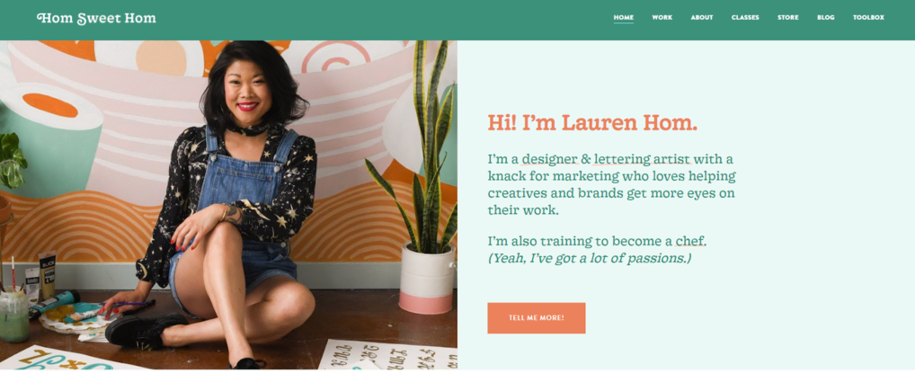 Ejemplo de portfolio, sitio web de Lauren Hom